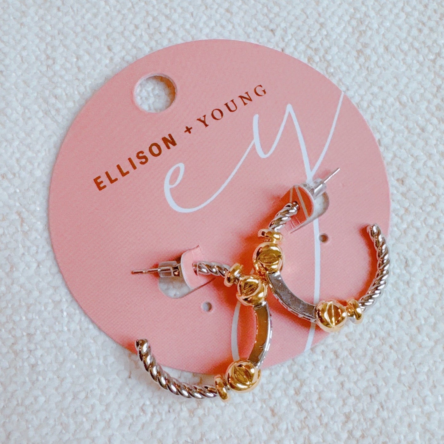 Hailey Two Tone Hoop Earrings
