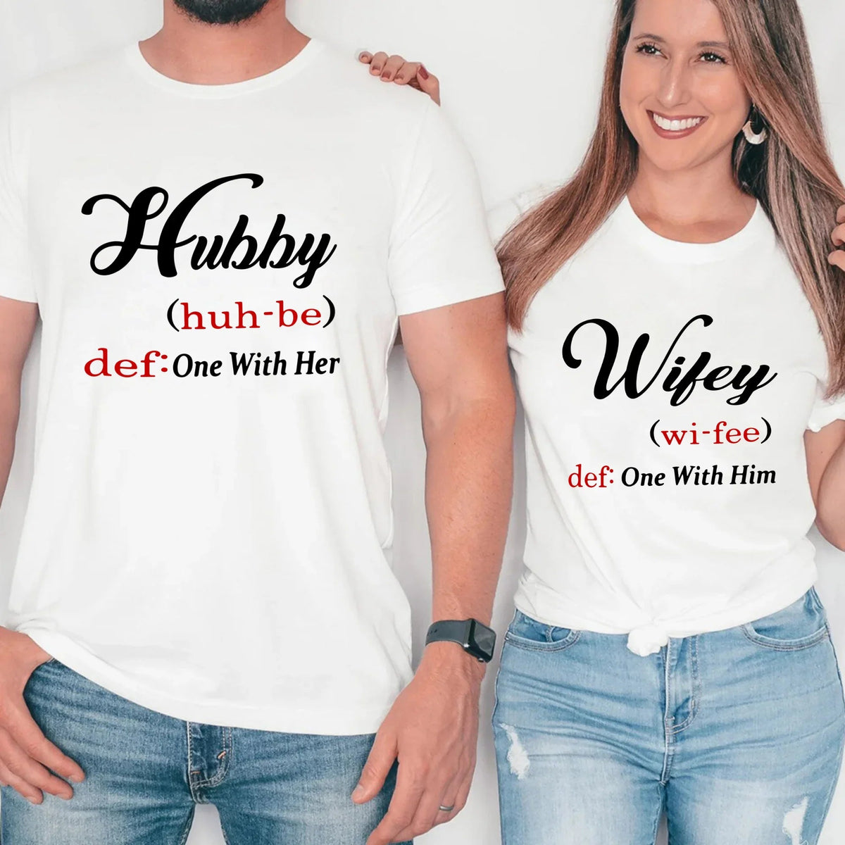 Hubby & Wifey Definition Couple T-shirt