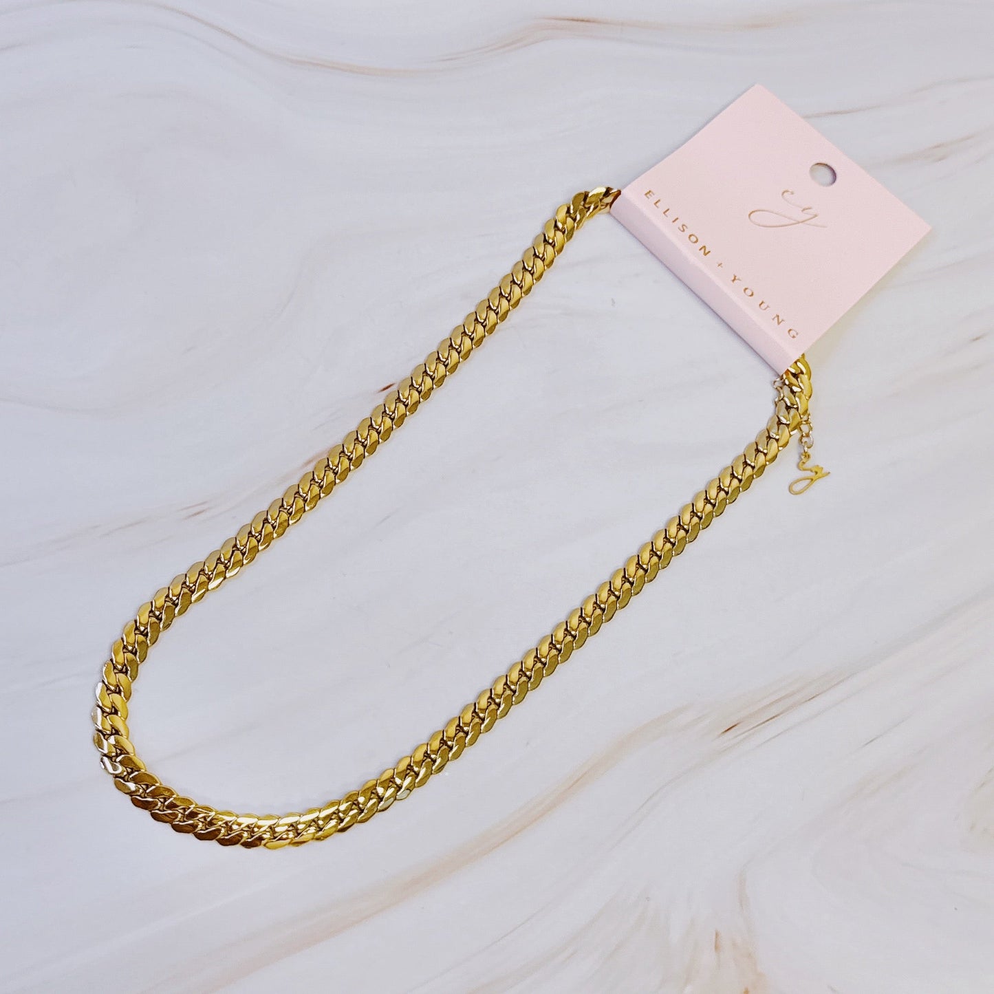 Flat And Bold Chain Necklace