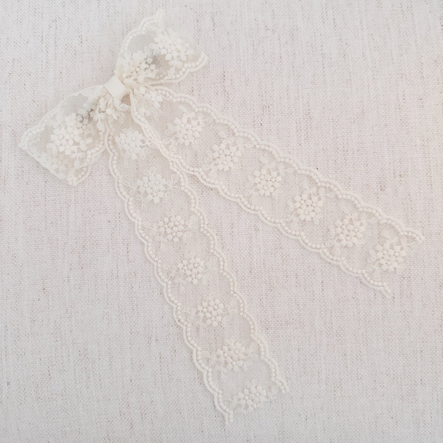 French Lace Sheer Bow Hair Clip