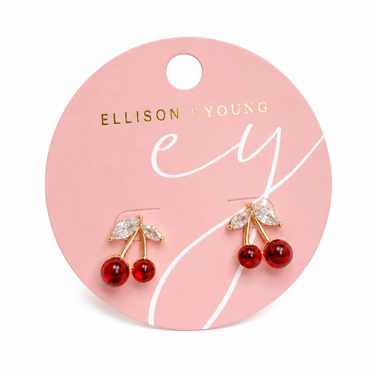 Jewel Cherry Stud Earrings