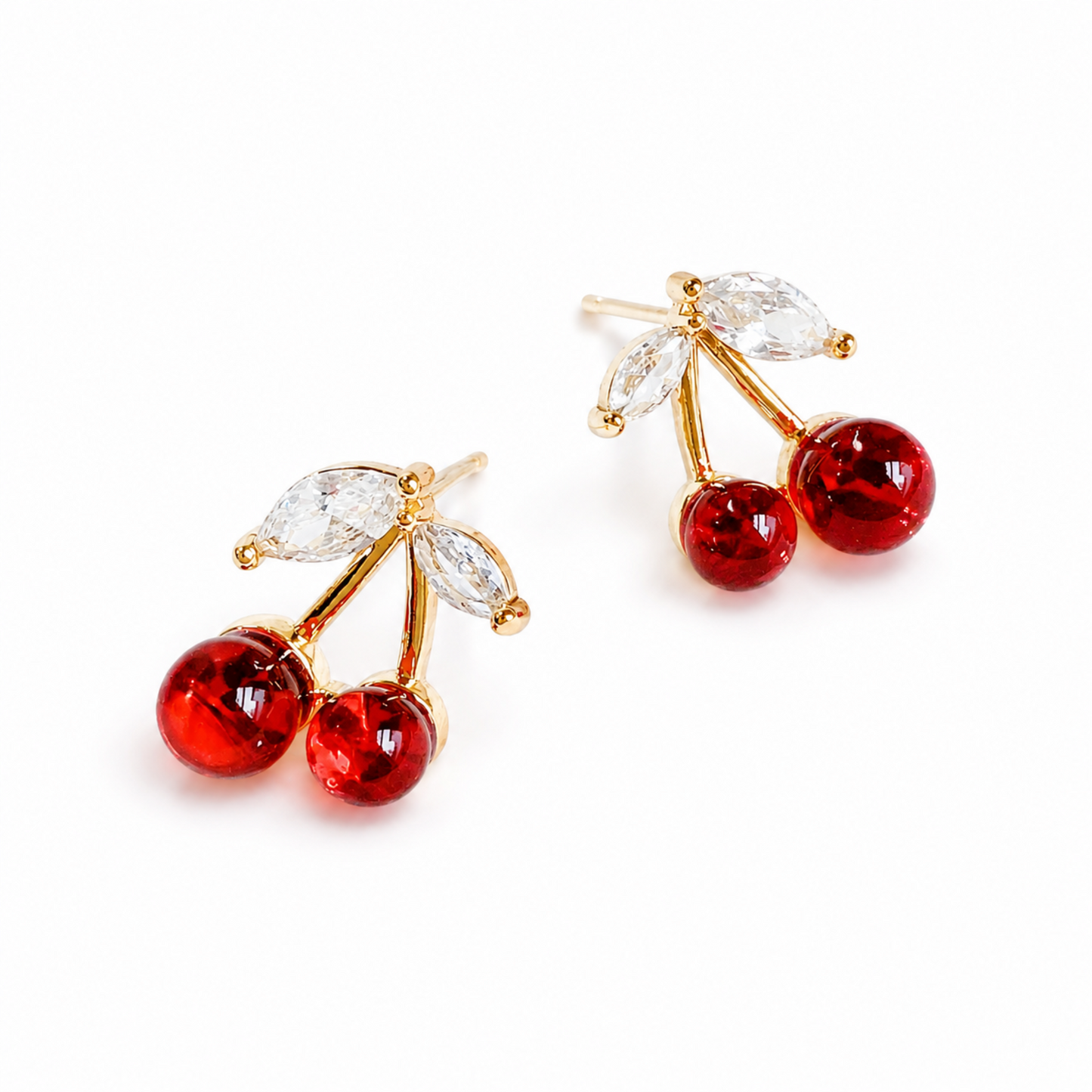 Jewel Cherry Stud Earrings