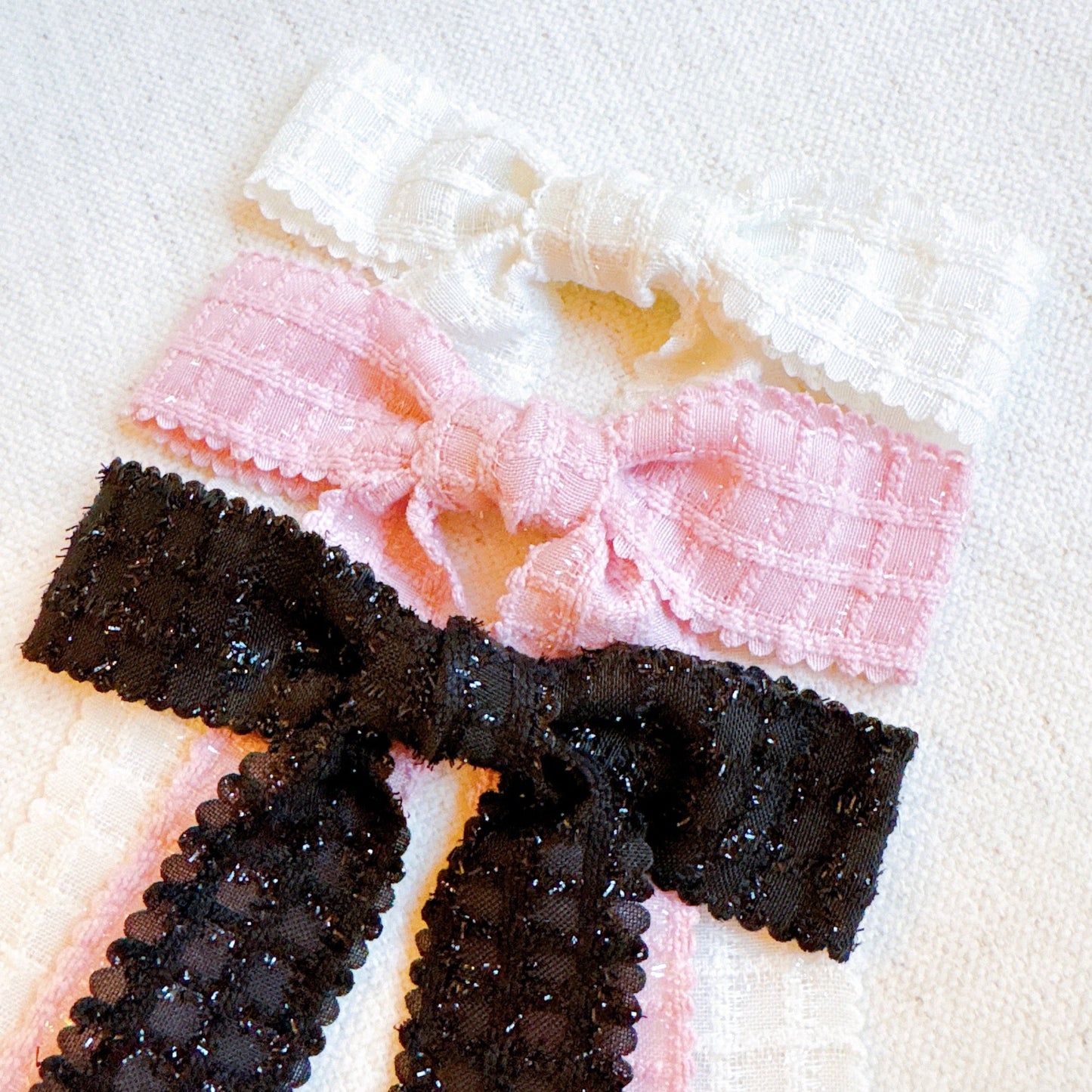 Lace Whisper Bow Clip Set Of 3