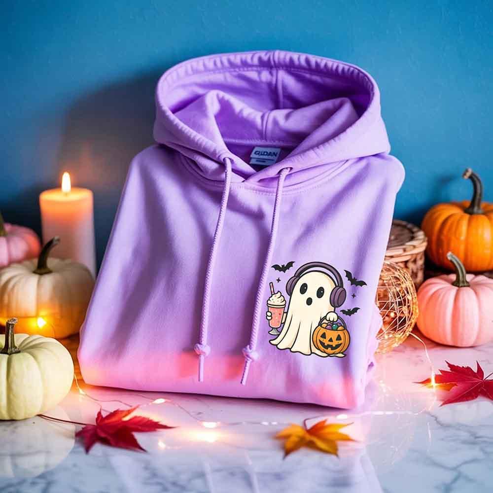 Little Ghost Iced Coffee Hoodie – Cute Halloween Ghost Hoodie