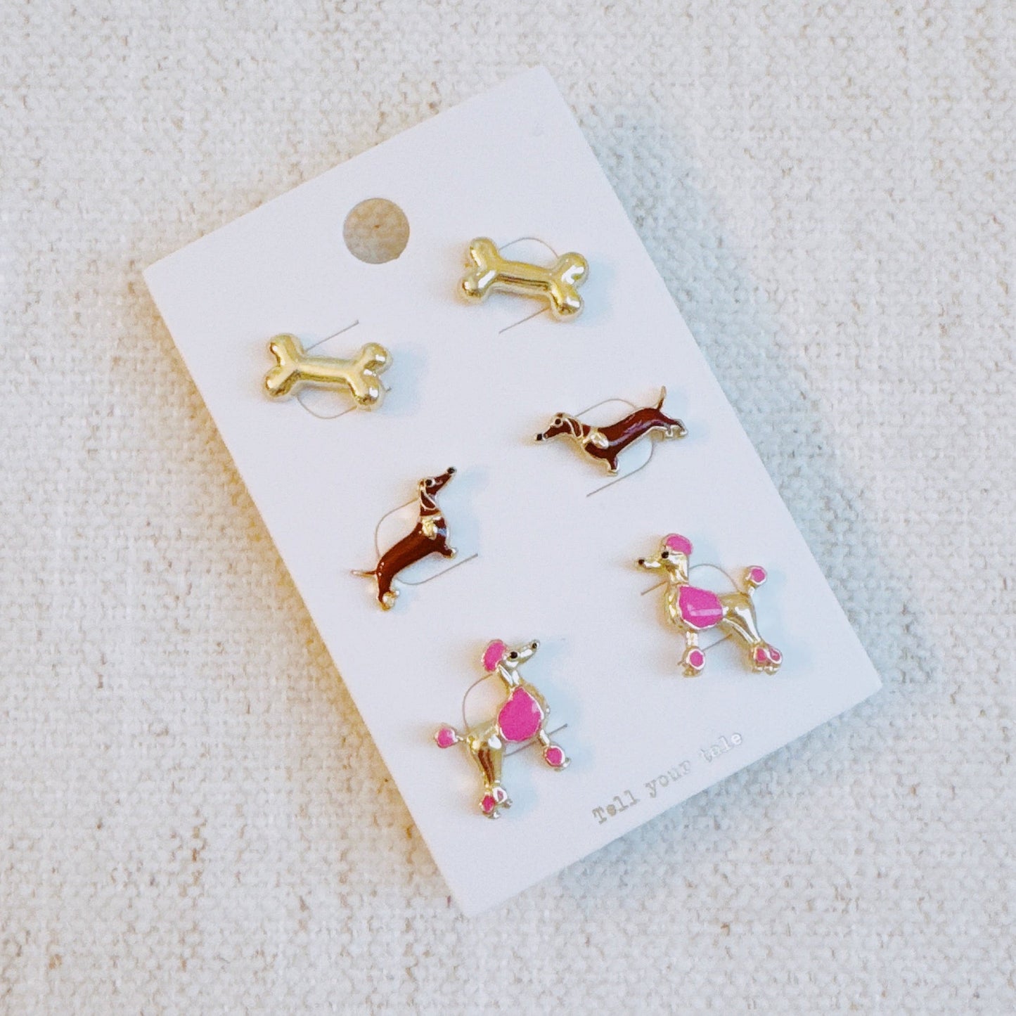 Lovely Fur Friend Earring Set Of 3