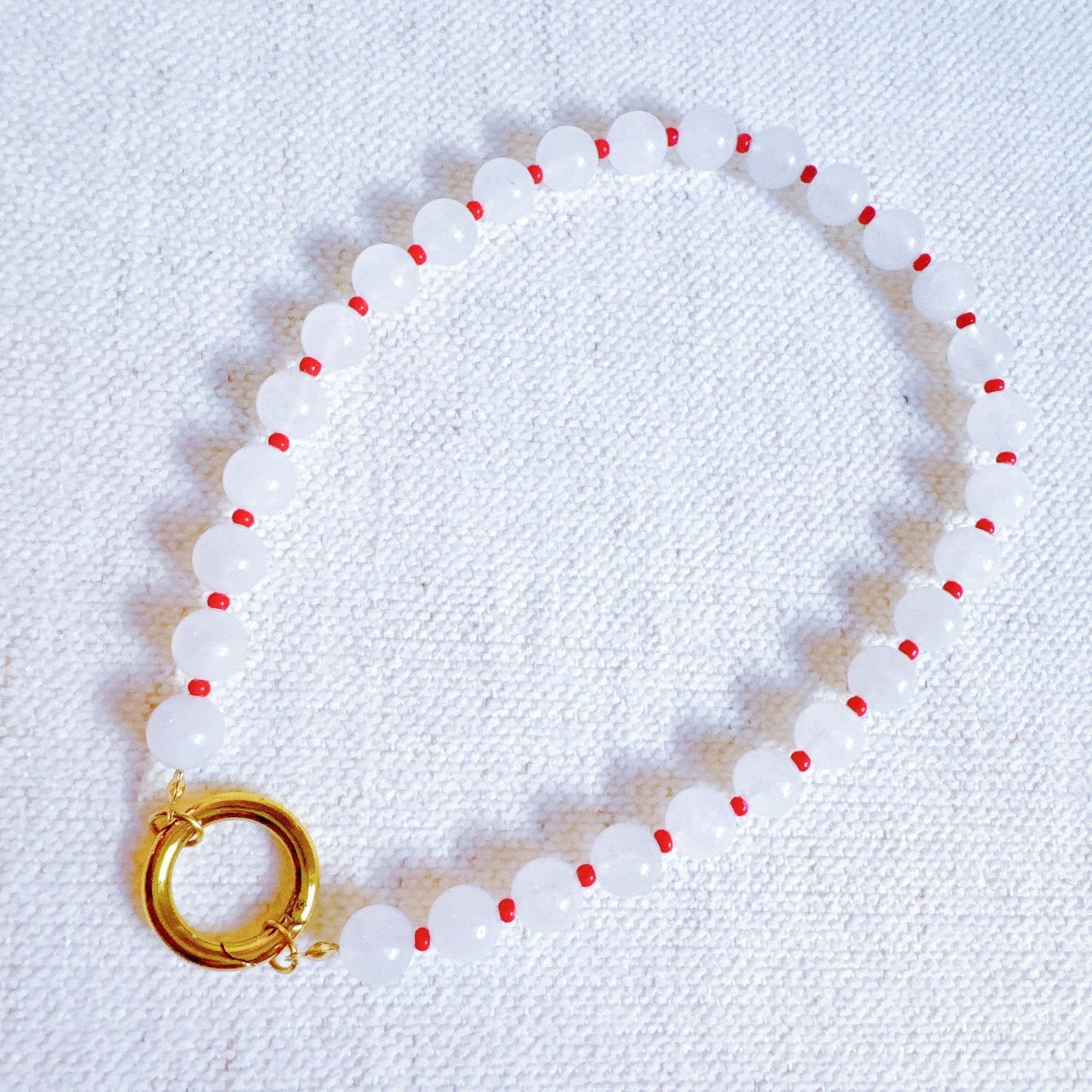 Moon Mink Stone Bead Necklace