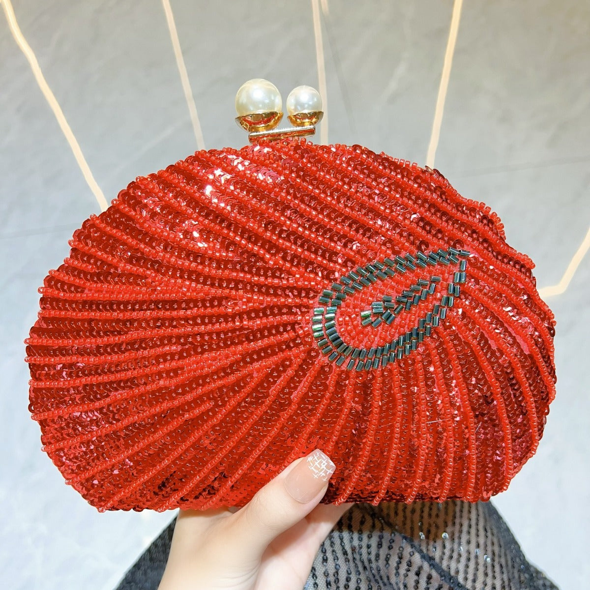 Elegant Retro Craft Beaded Evening Bag – Stylish Clutch Purse for Prom, Party, and Special Occasions – Perfect Prom Bags Clutches with Sparkling Beadwork