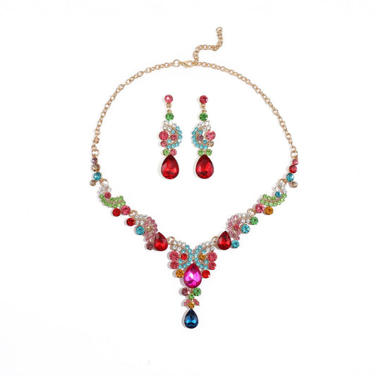 Suite High-grade Three-piece Bridal Wedding Dress Earrings