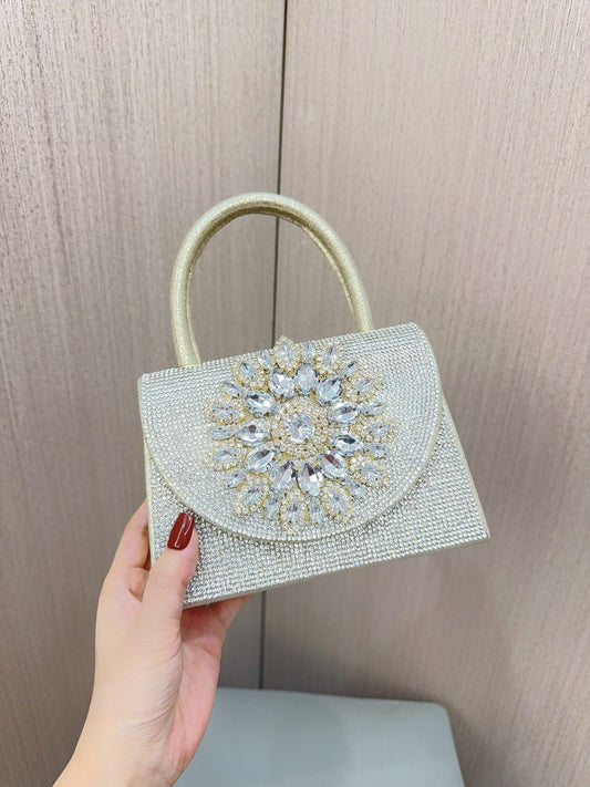 Women's Sparkly Rhinestone Glitter Clutch Purse Evening Handbag Shoulder Bag