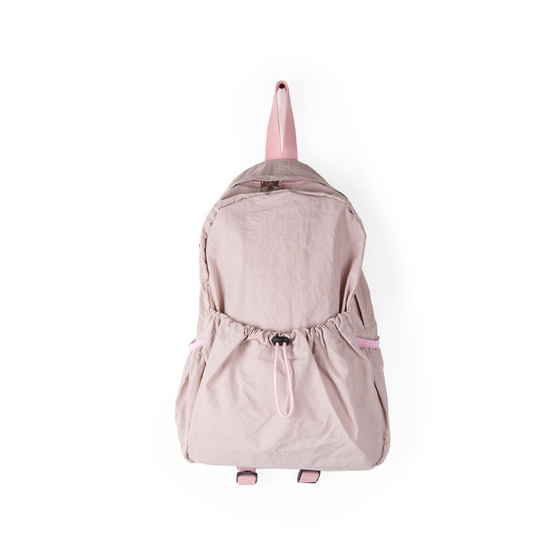 Waterproof drawstring backpack female, versatile and lightweight travel large capacity student book bag, backpack purse nylon lightweight