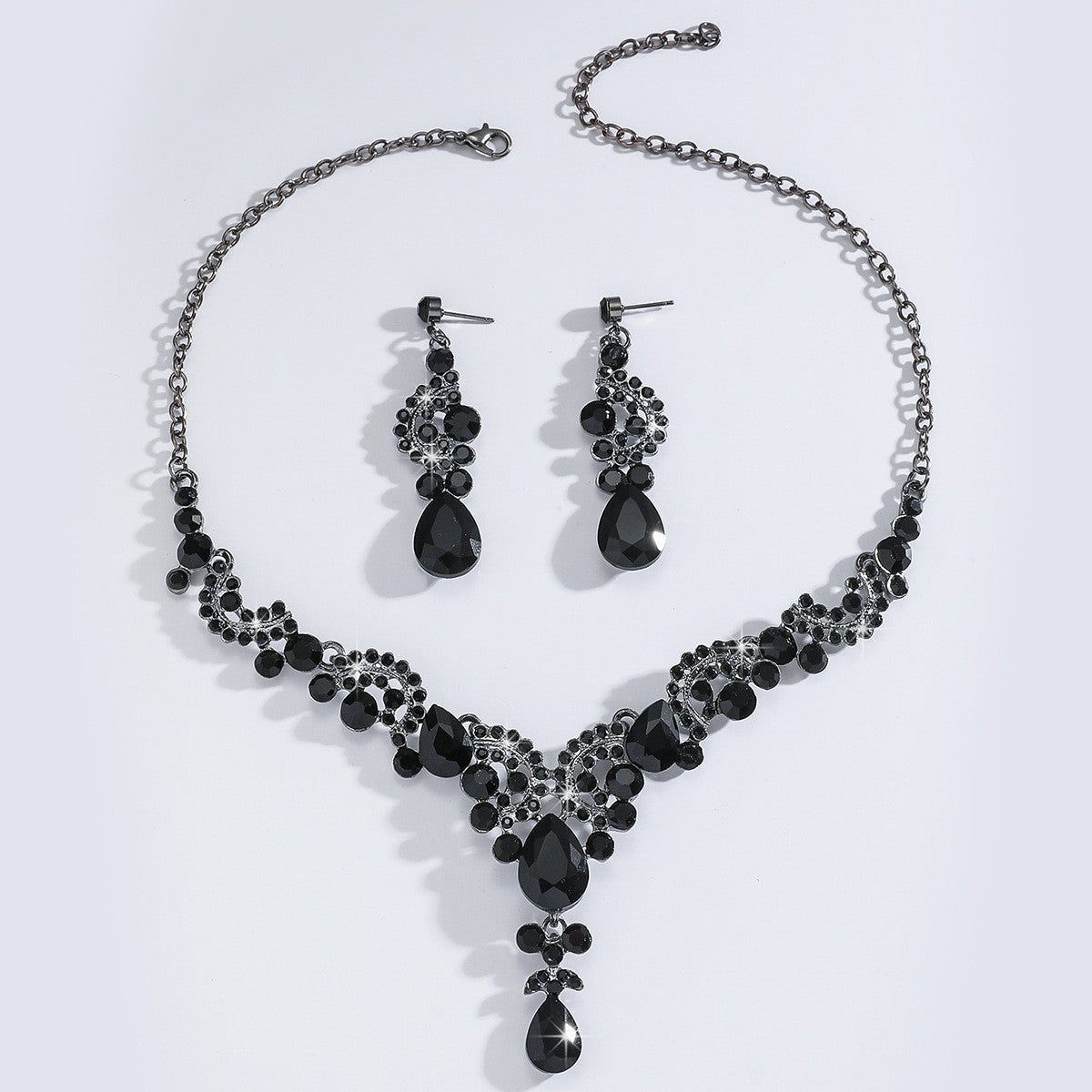 Suite High-grade Three-piece Bridal Wedding Dress Earrings