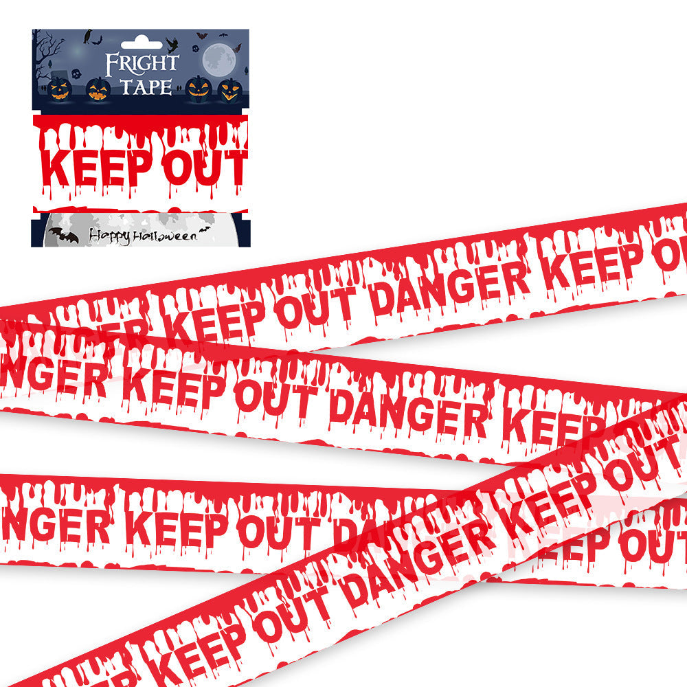 Halloween Warning Strip Tape - Plastic Isolation Decoration Tape for Horror Atmosphere