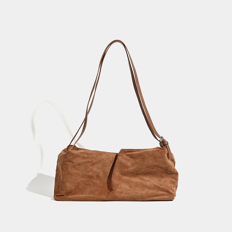Vintage matte hobo bag, large capacity pillow bag, commuter versatile shoulder crossbody bag