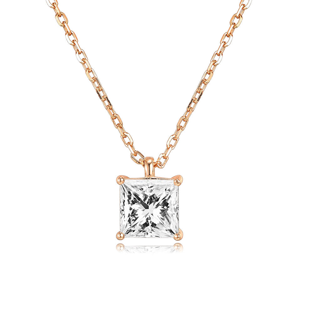 Single Zircon Pendant Necklace
