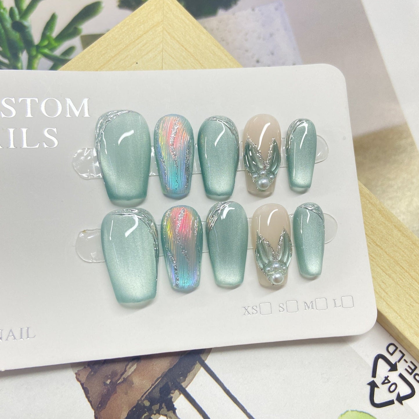 1008- Handmade press on nails fake nails removable