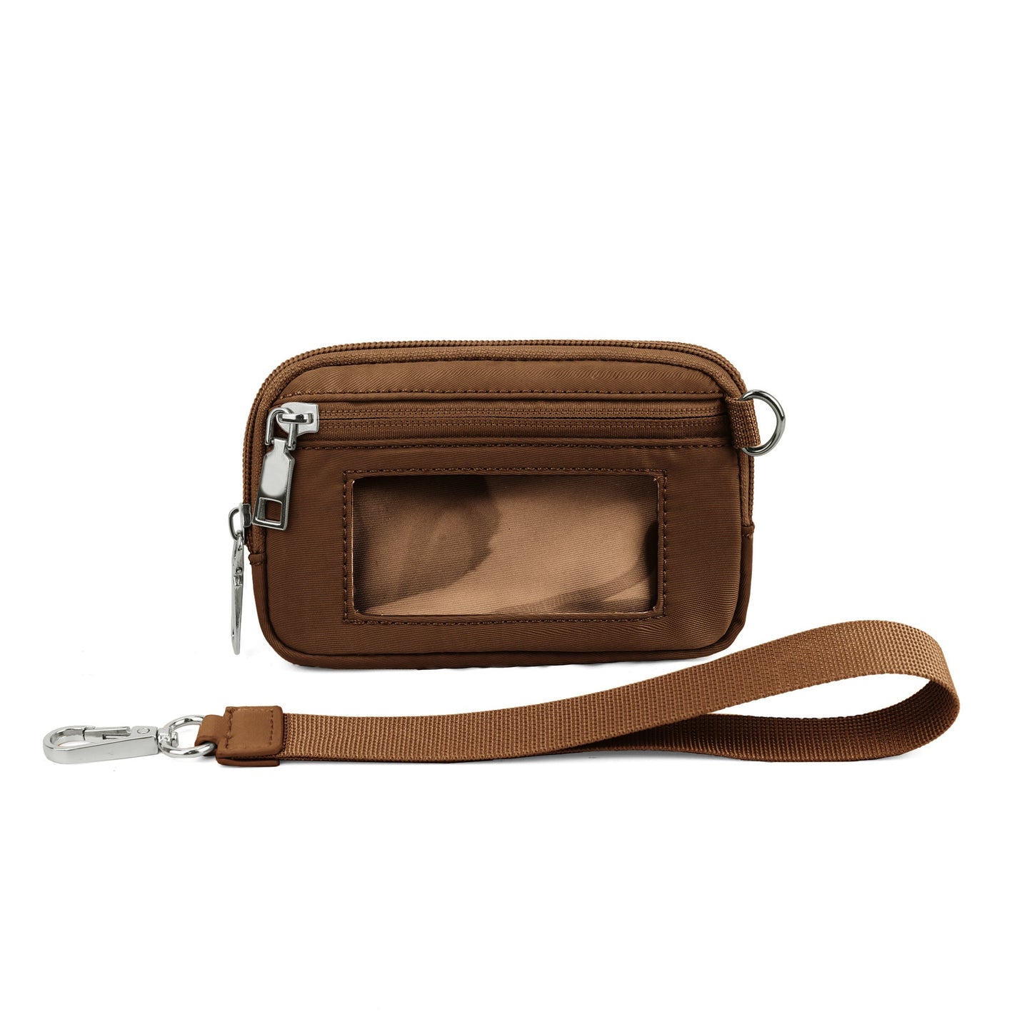 Transparent PVC Large Card Bag – Wrist Bag with Compartments for Bank Card & Change Storage, Portable Wristlet Purse
