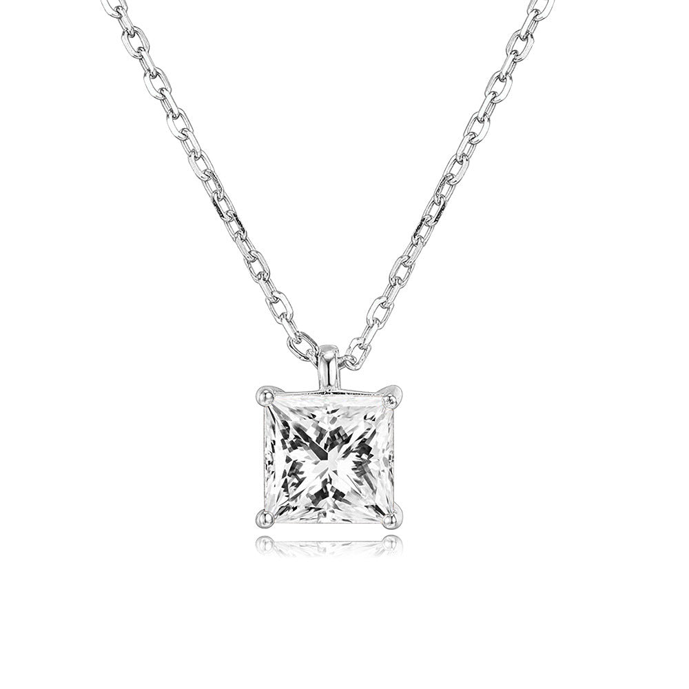 Single Zircon Pendant Necklace