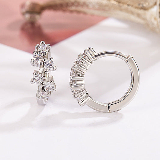 Geometric Zircon Circle Ear Cuff