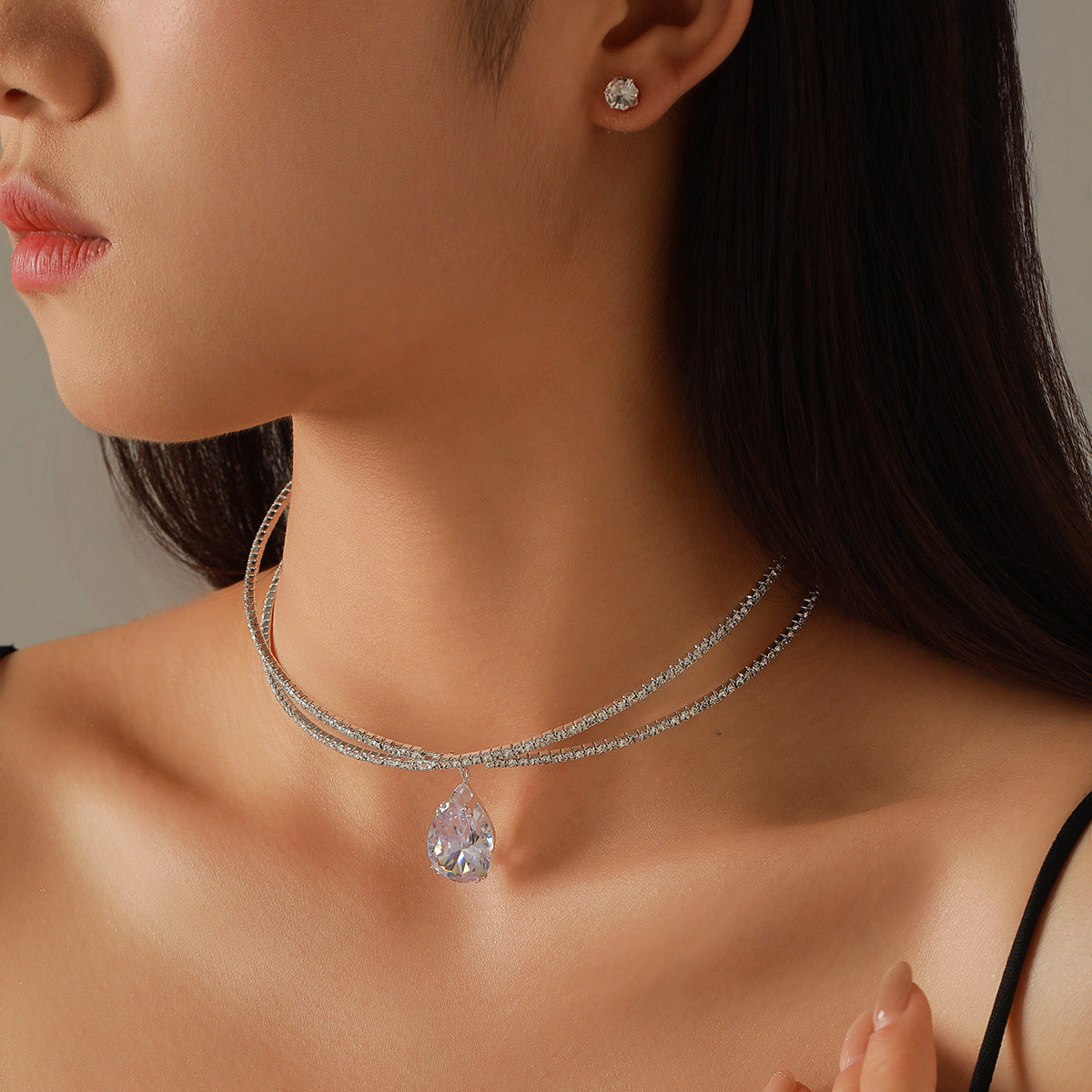 Bridal Fashion Elegant Two-piece Wedding Dress Jewelry Set
