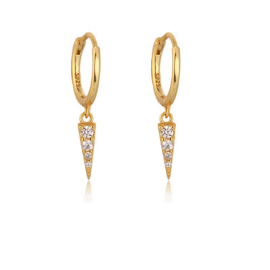 Flash Diamond Triangle Cone Earrings - Punk Style Women's Earrings