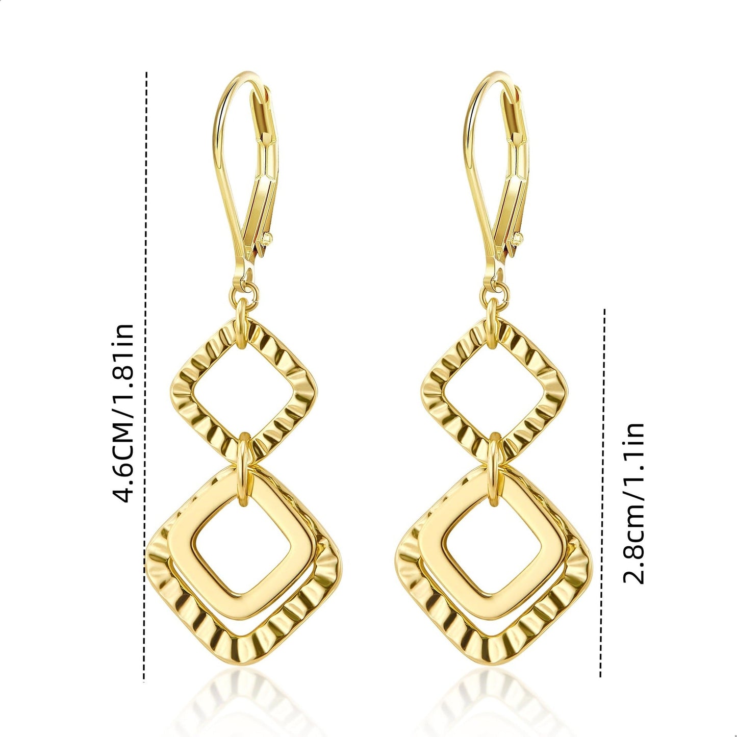 Brass real gold electroplating niche light luxury karst pleated earrings women's earrings