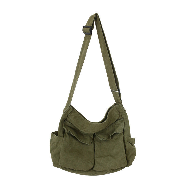 Retro Tooling Women's Shoulder Bag - Stylish Crossbody Canvas Bag with Large Capacity for Everyday Street Leisure