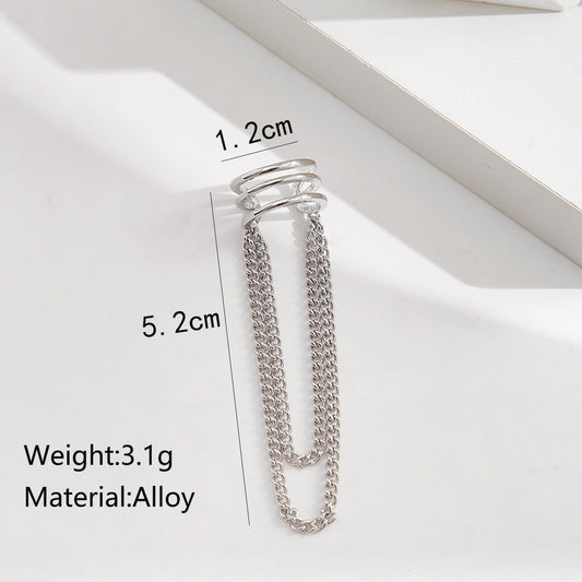 Fashion Creative Simple Cold Style Sier Ear Clip