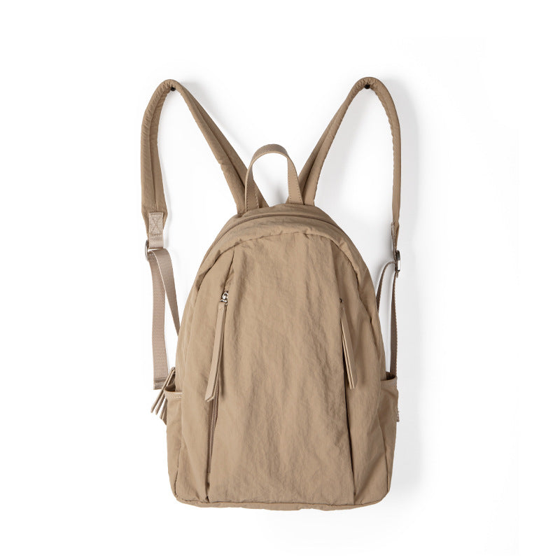 Nylon large capacity backpack female, campus lightweight travel student bag lightweight