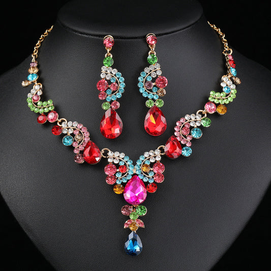 Suite High-grade Three-piece Bridal Wedding Dress Earrings