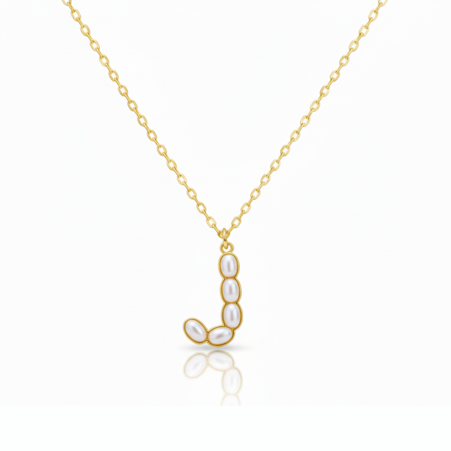 Pearl Mosaic Initial Pendant Necklace