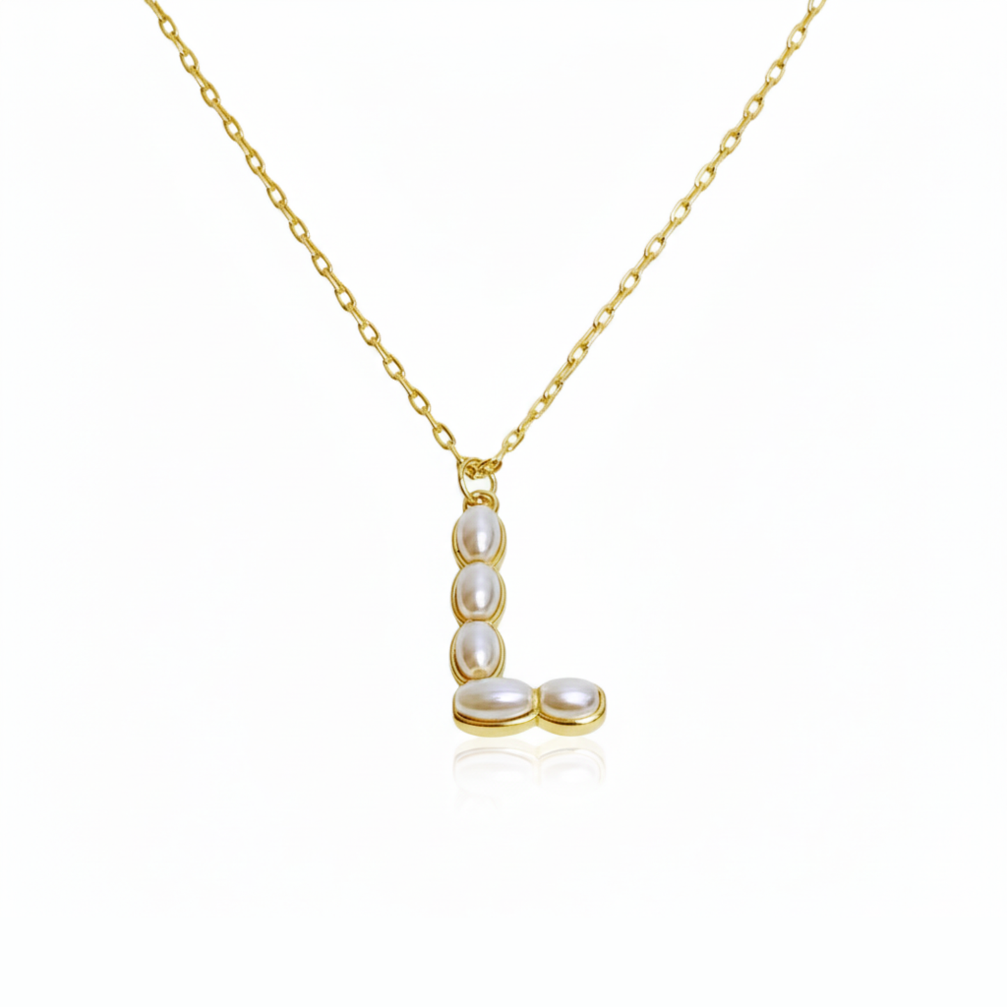 Pearl Mosaic Initial Pendant Necklace