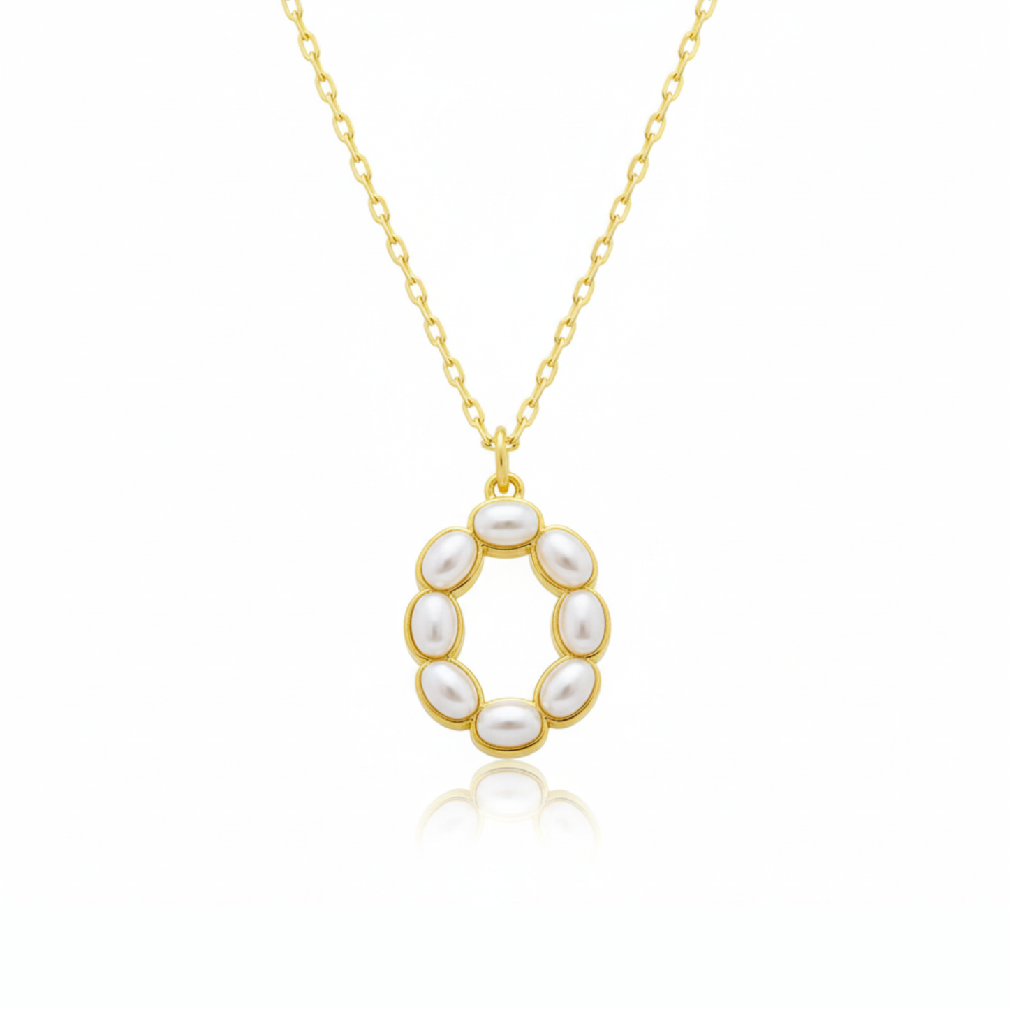 Pearl Mosaic Initial Pendant Necklace