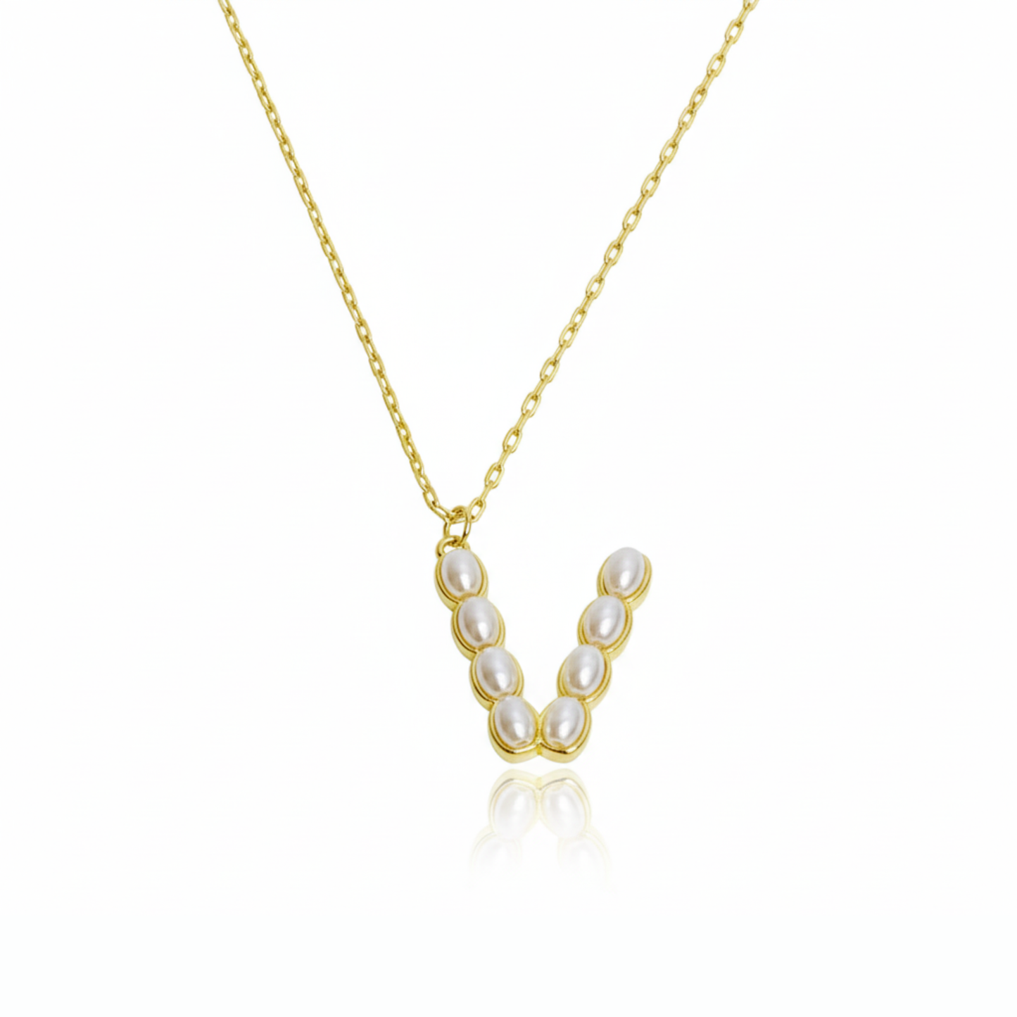 Pearl Mosaic Initial Pendant Necklace