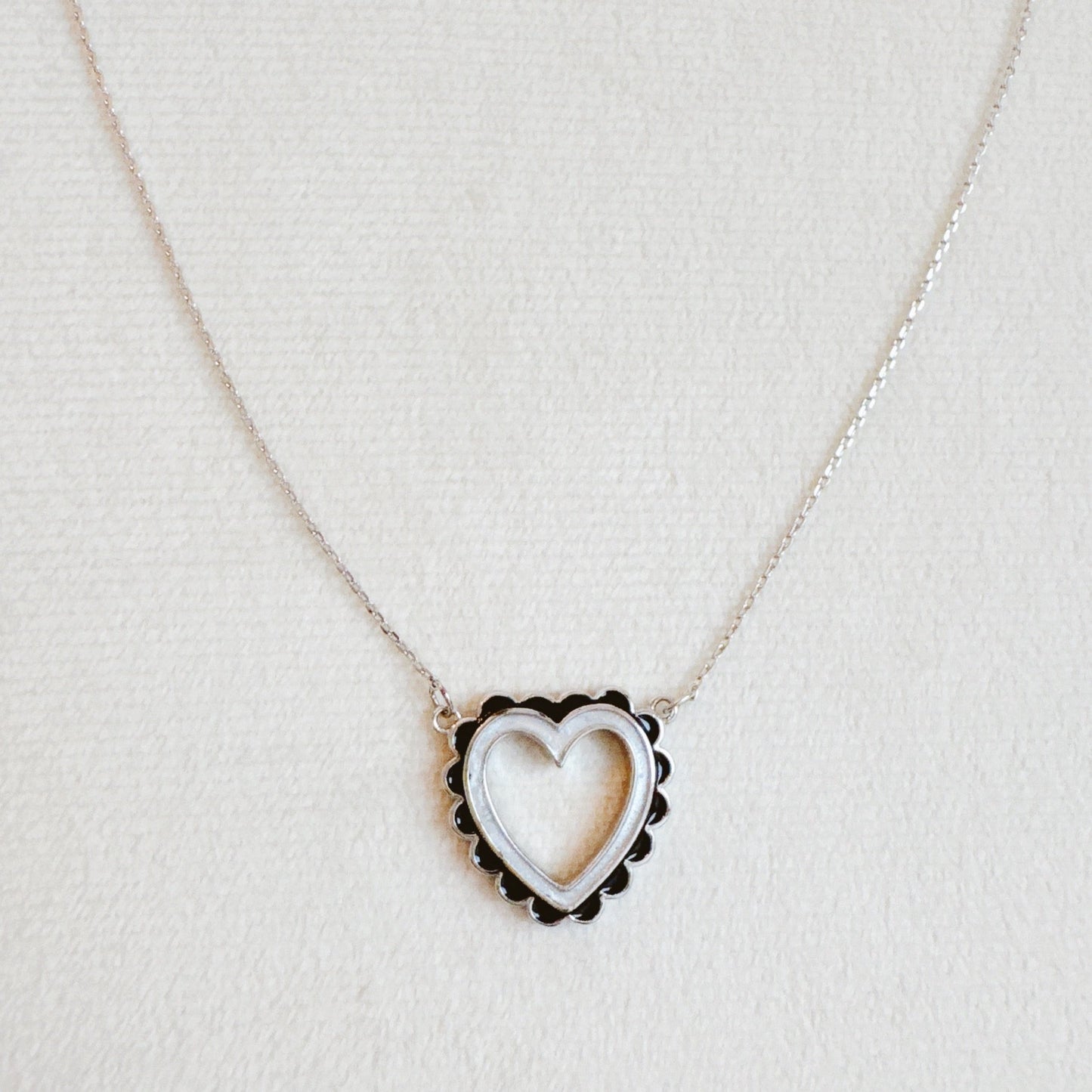 Preciously Scallop Edged Heart Necklace