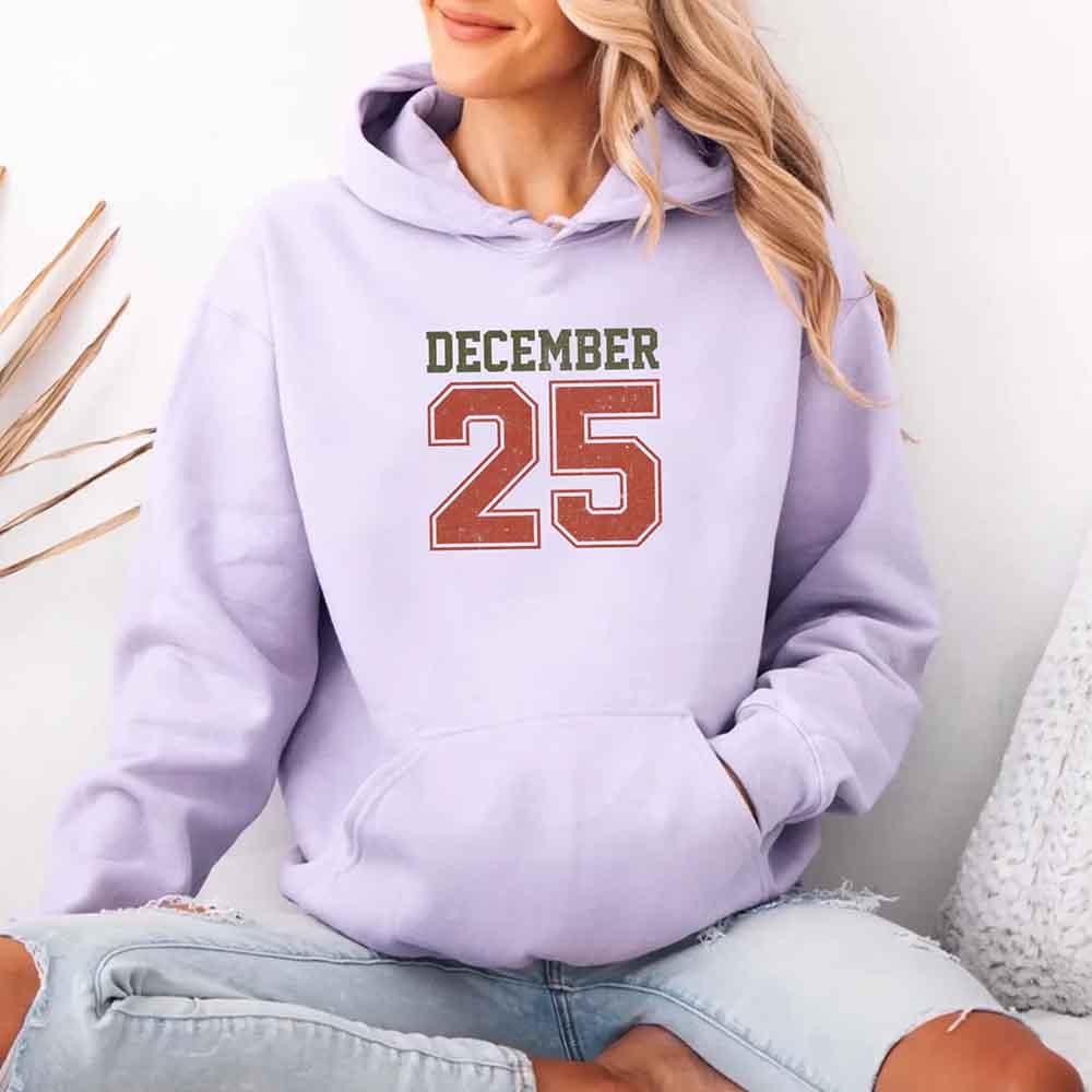 Retro Christmas Hoodie DECEMBER 25 – Festive Holiday Wear