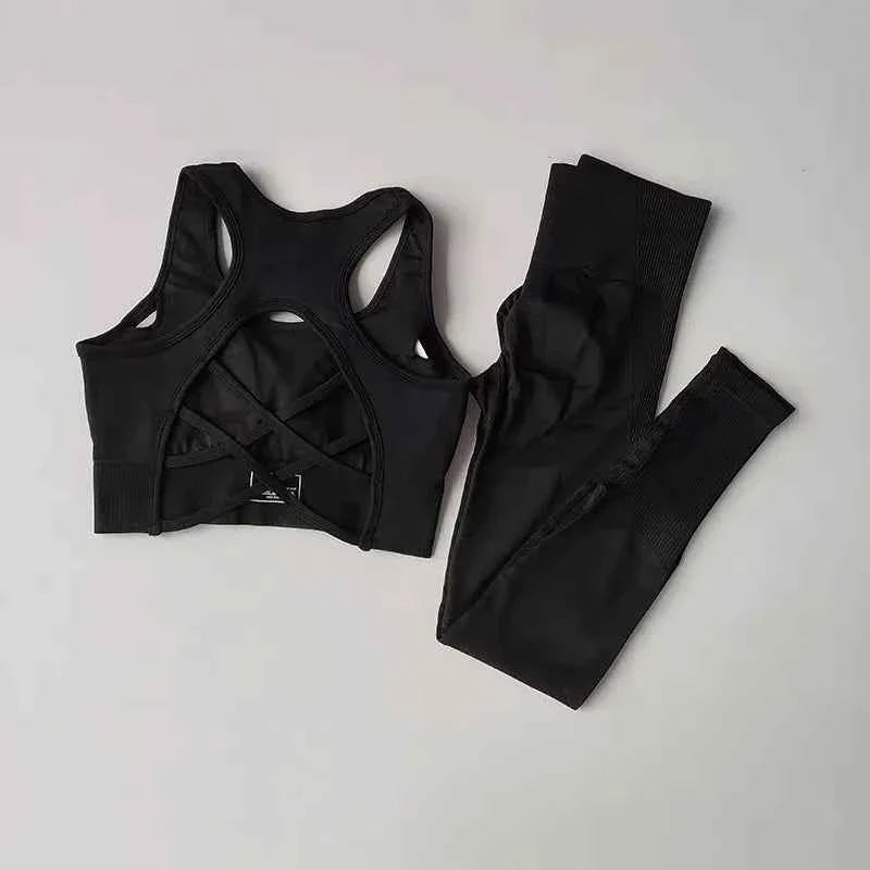 2PCS Women's Sports Bra & Leggings Yoga Set