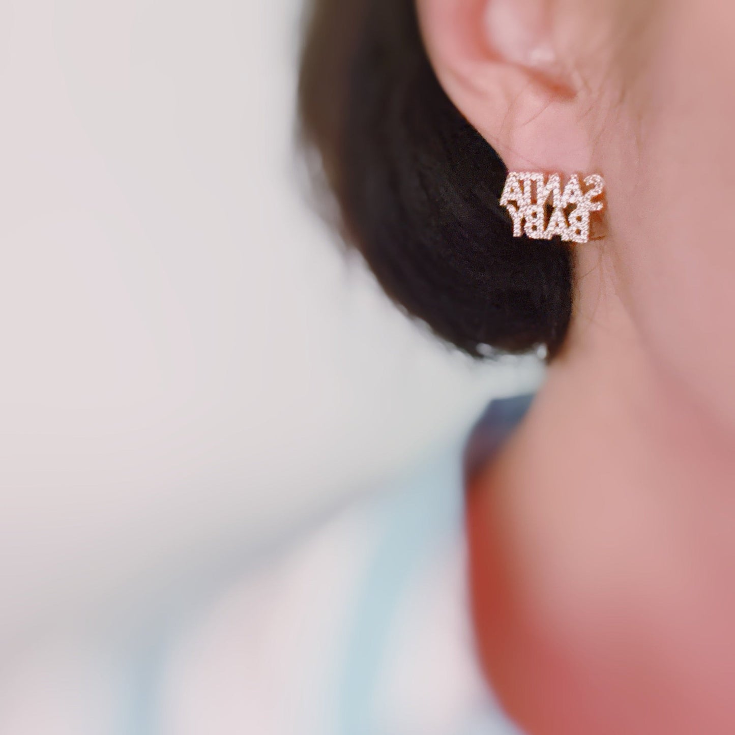 Santa Baby Crystal Stud Earrings – Holiday Statement Jewelry