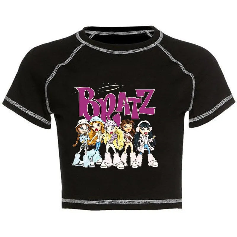 Women's Y2K Gothic Cartoon Print T-Shirt