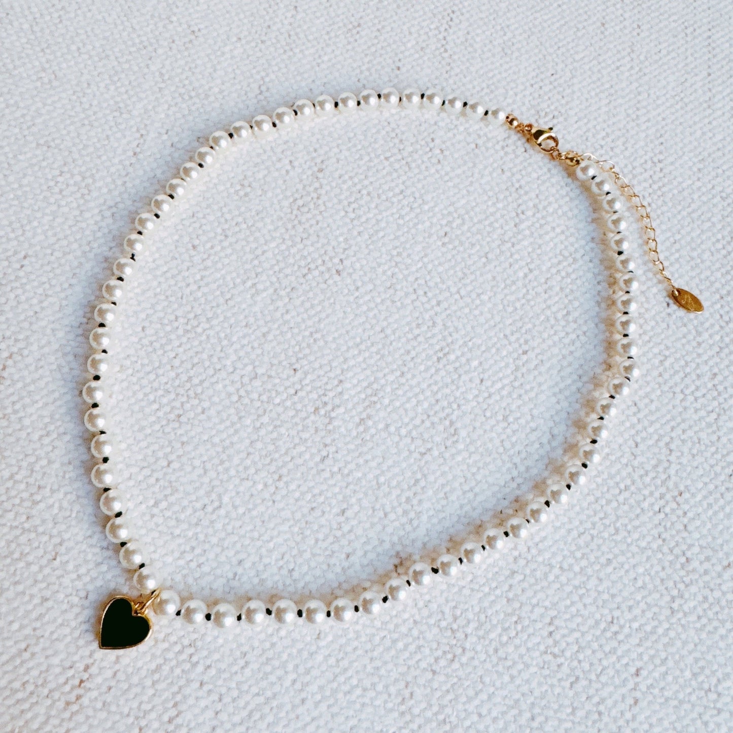 Silky Thread Heart Charm Necklace