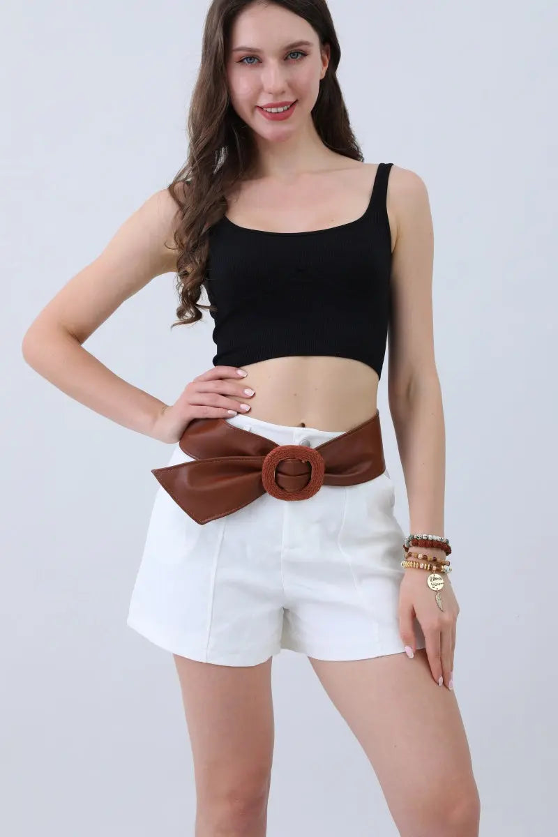 Sleek Faux Leather Belt – Minimalist Trackline Design⚡