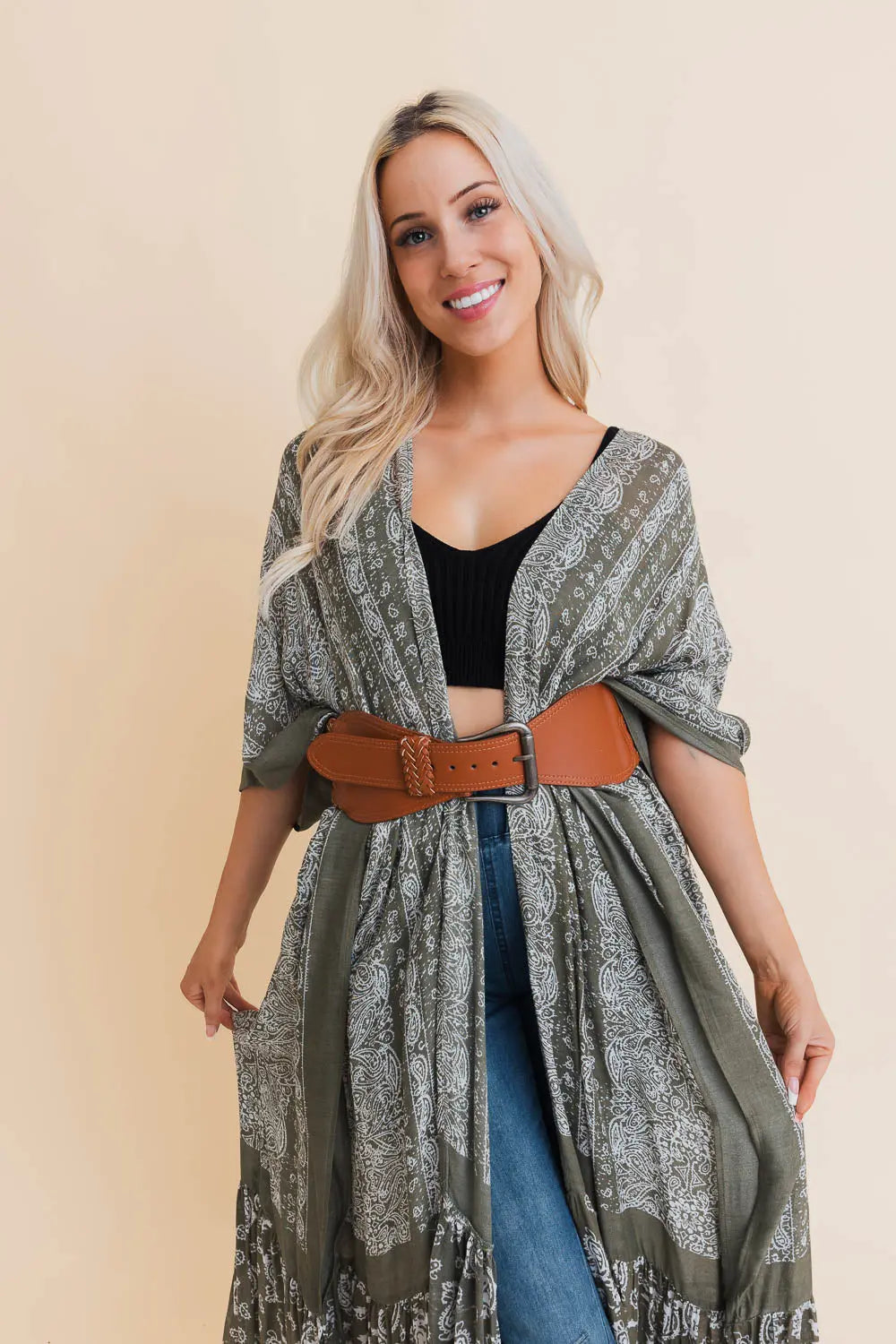 Classic Braided Leather Belt – Wide & Supple Strap