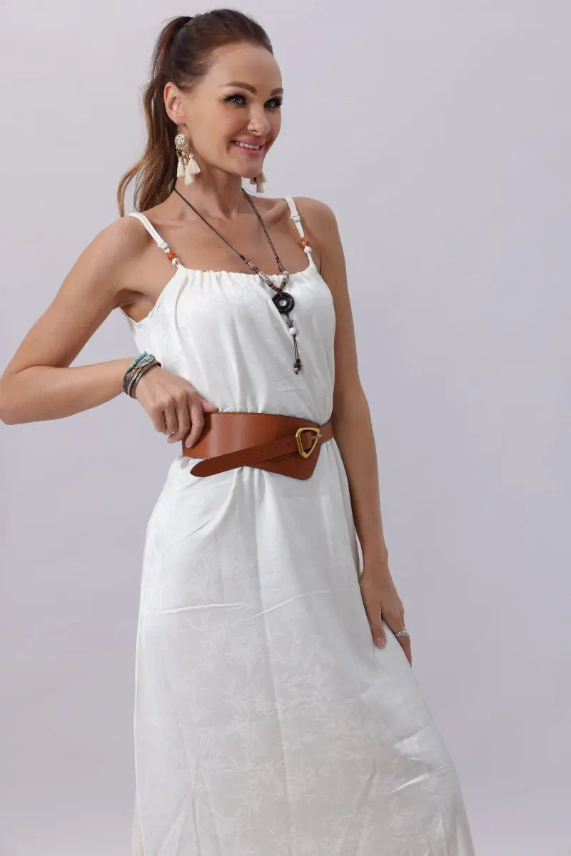 Asymmetrical Buckle Wide Waist Belt