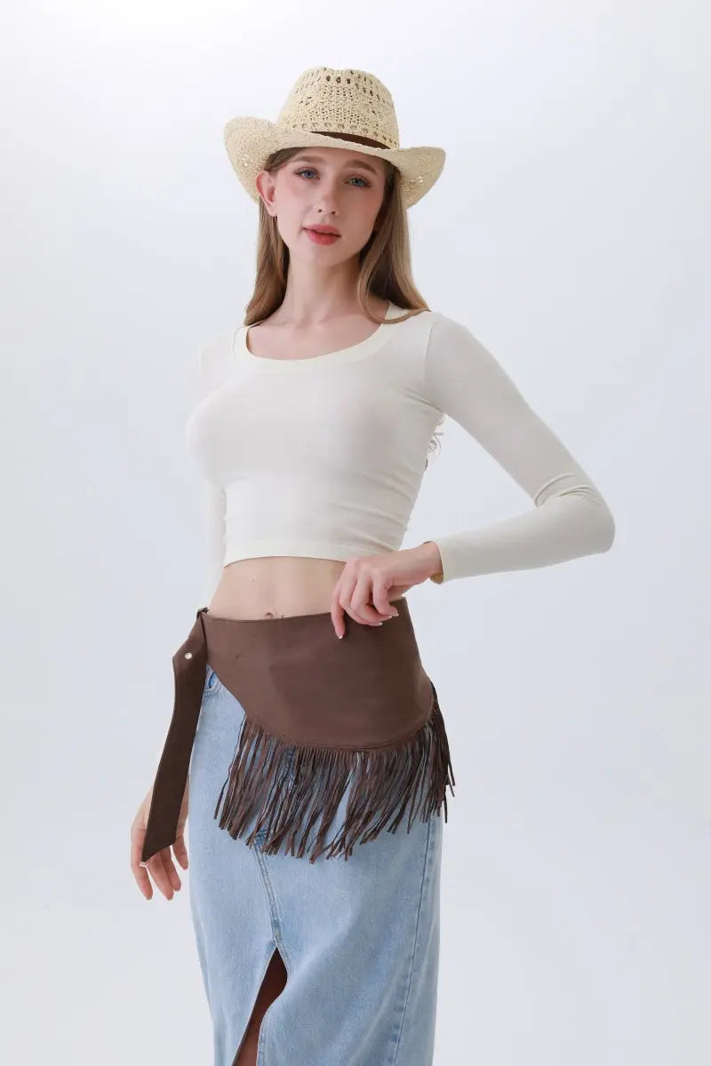 Ethnic Jazz Waist Cincher – Bohemian Fringe Belt✨🎷&nbsp;