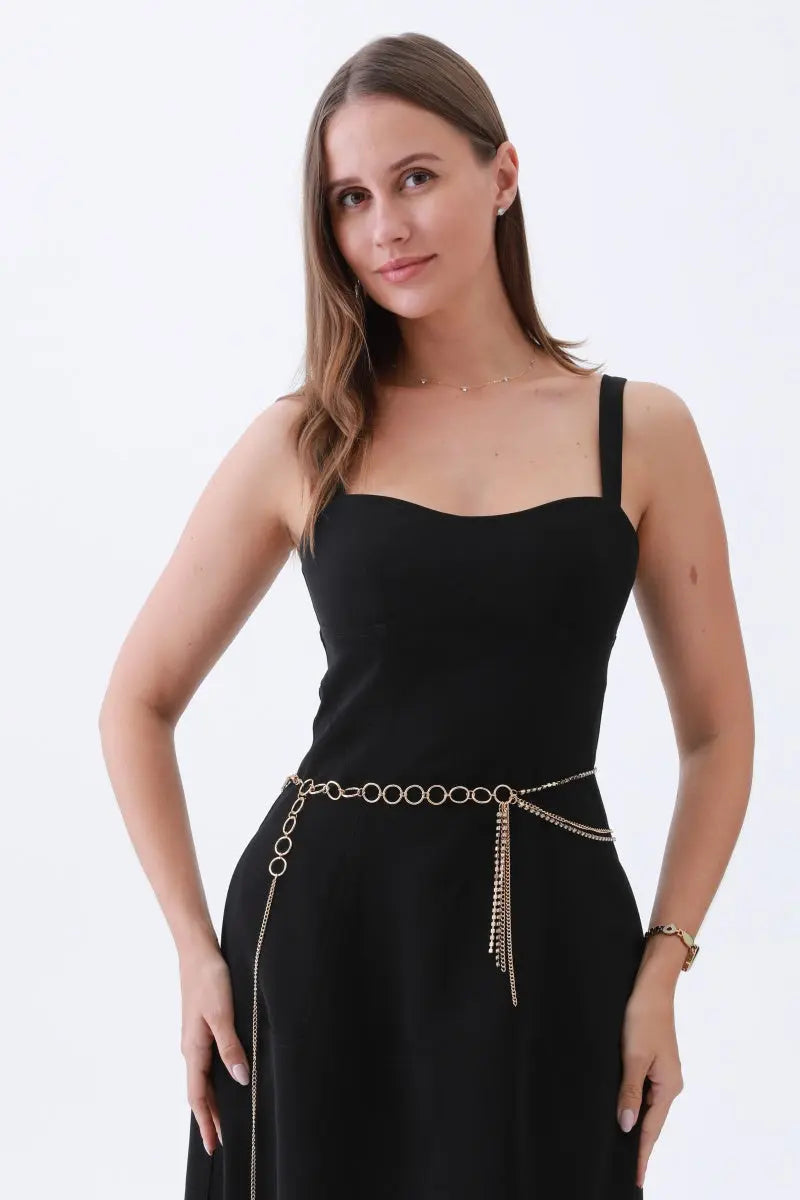 Triple-Layer Rhinestone Belt – Chain & Tassel Bohemian Glam 🔗