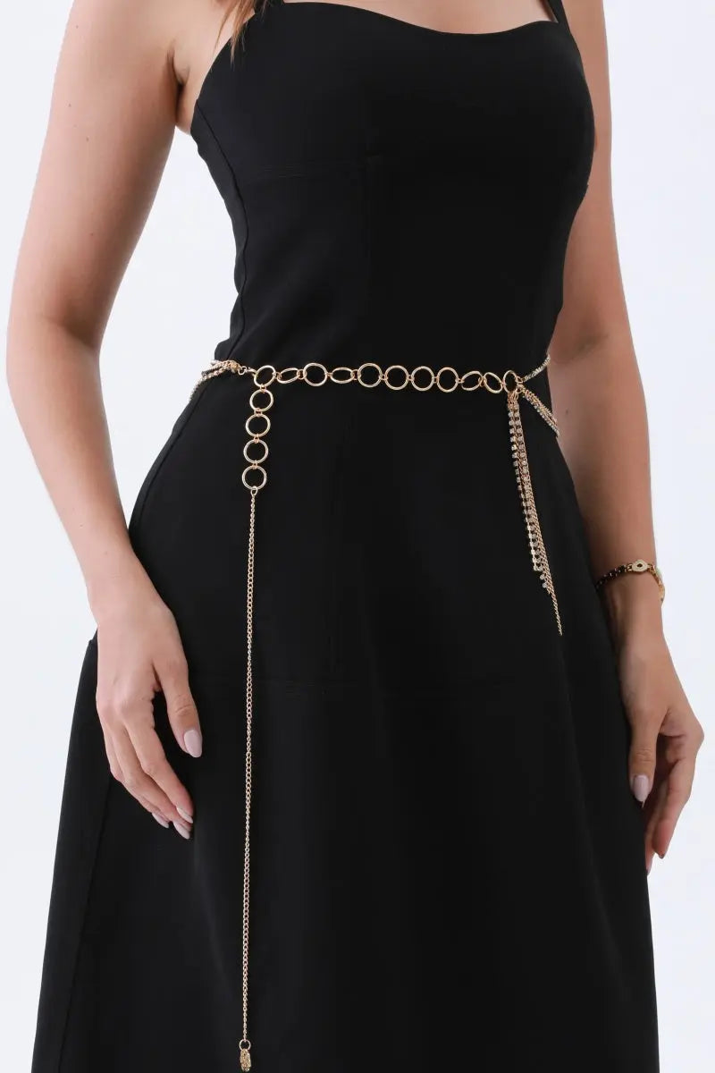 Triple-Layer Rhinestone Belt – Chain & Tassel Bohemian Glam 🔗