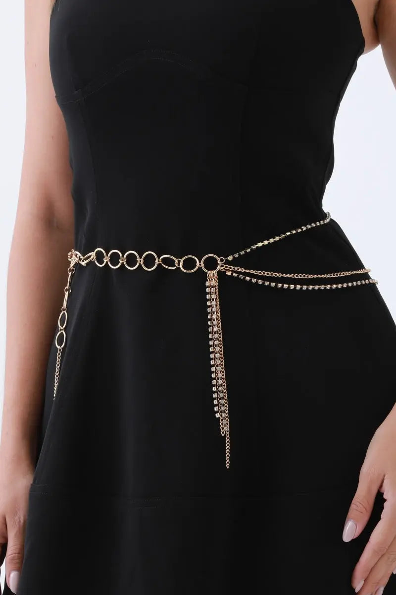 Triple-Layer Rhinestone Belt – Chain & Tassel Bohemian Glam 🔗