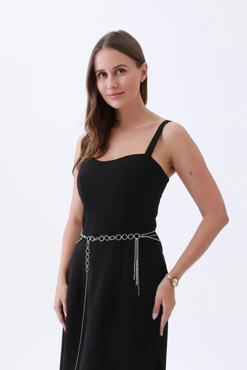 Triple-Layer Rhinestone Belt – Chain & Tassel Bohemian Glam 🔗