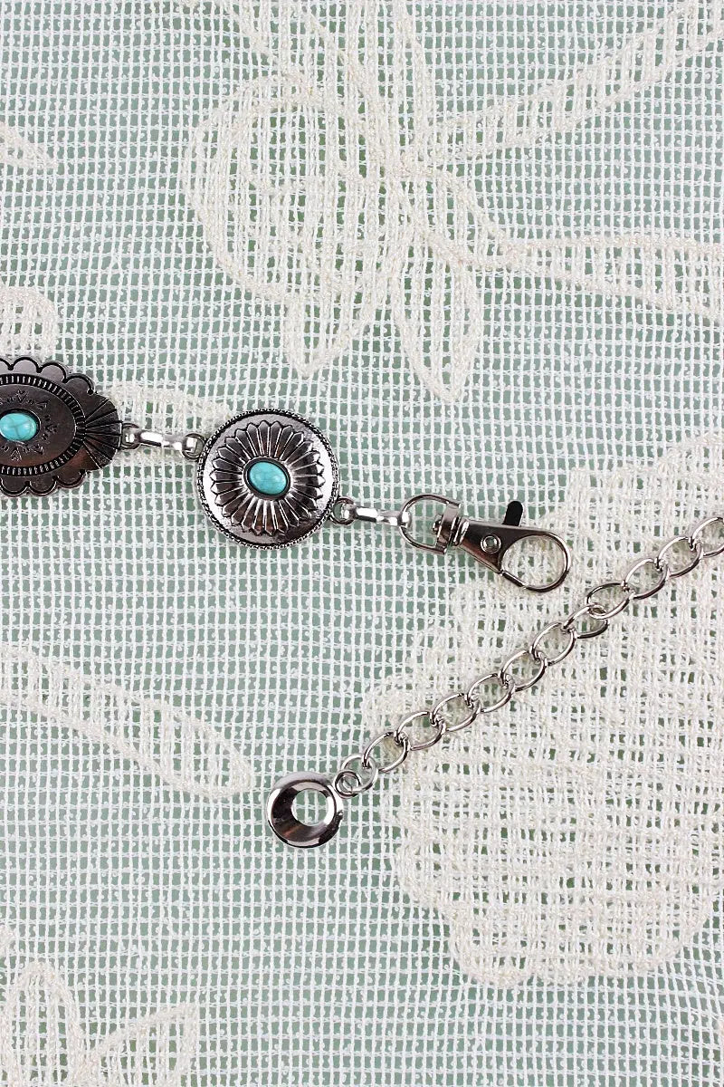 Bohemian Turquoise Waist Chain – Geometric Link Belt💎