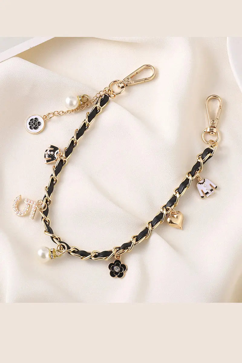 Luxury Pearl & Leather Chain Strap – Designer-Inspired Bag Charm ✨👜