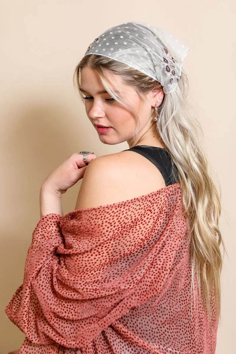 Tulle Lace Poppy Headscarf